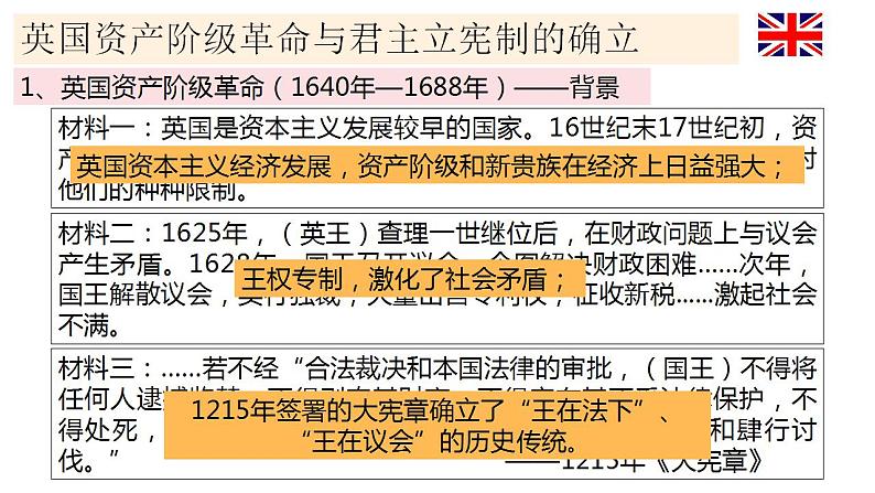 2021-2022学年高中历史统编版（2019）必修中外历史纲要下册第9课  资产阶级革命与资本主义制度的确立 课件第5页