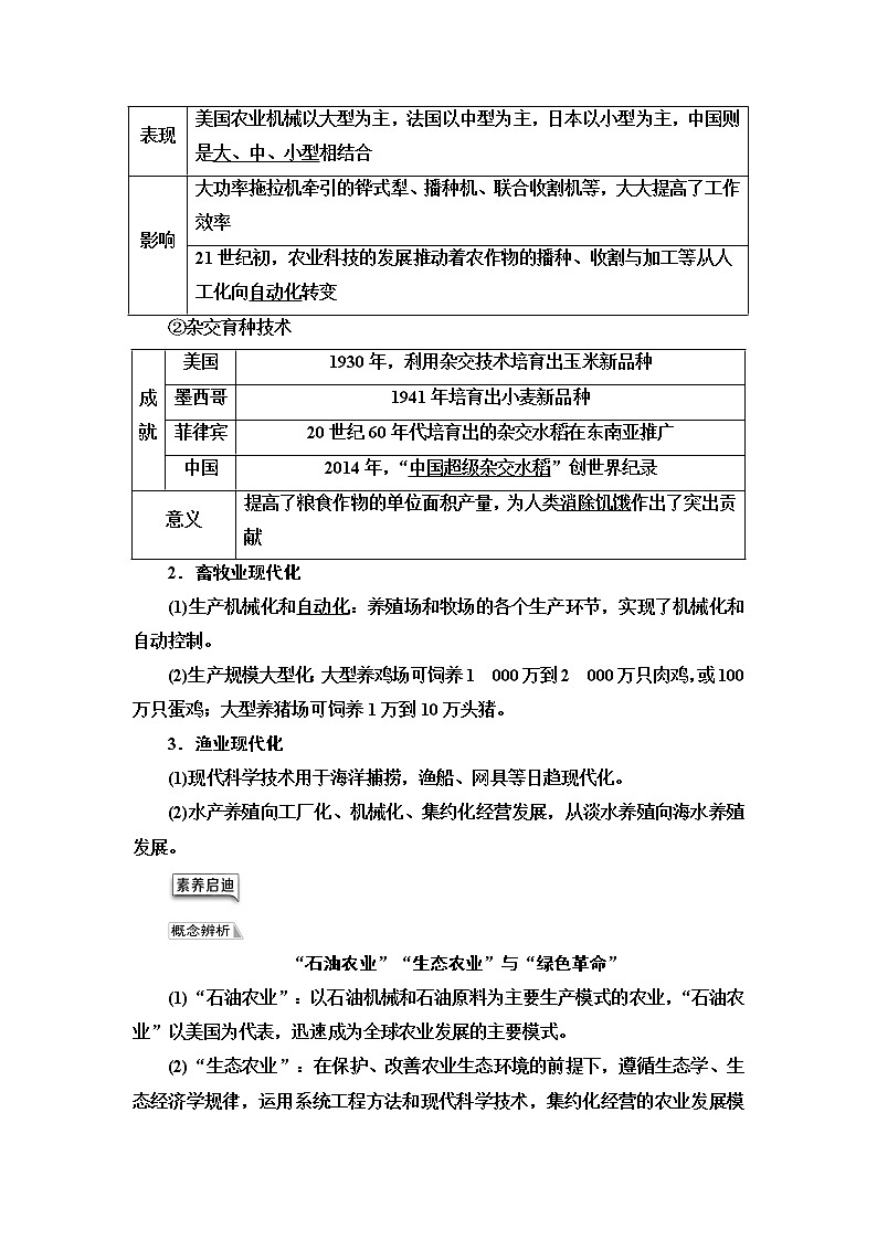 统编版高中历史选择性必修2第1单元第3课现代食物的生产、储备与食品安全学案第2页