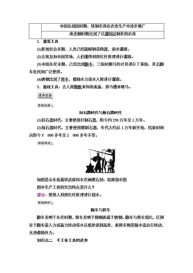 统编版高中历史选择性必修2第2单元第4课古代的生产工具与劳作课件+学案+练习含答案02