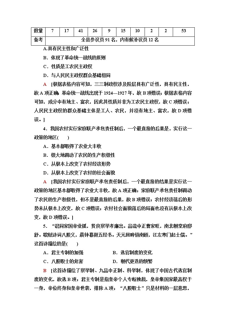 统编版高中历史选择性必修1滚动综合测评含答案02