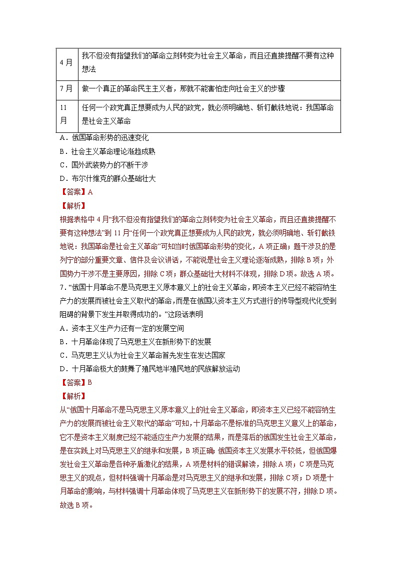 【高考专题复习】高考历史专题复习-专题16《马克思主义诞生与国际社会主义运动》典例卷（解析版）（新教材新高考）第3页