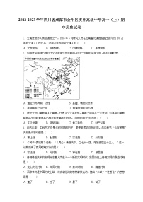 2022-2023学年四川省成都市金牛区实外高级中学高一（上）期中历史试卷（含答案解析）