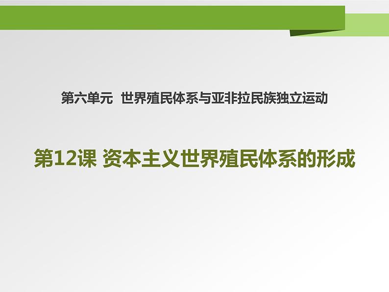 人教版高中历史下册《第12课资本主义世界殖民体系的形成课件》第1页