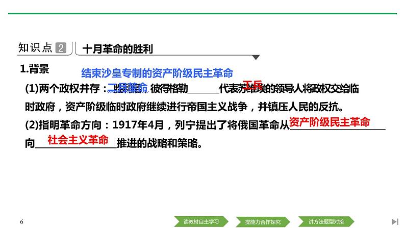 人教版高中历史下册第七单元《第15课 十月革命的胜利与苏联的社会主义实践》第6页