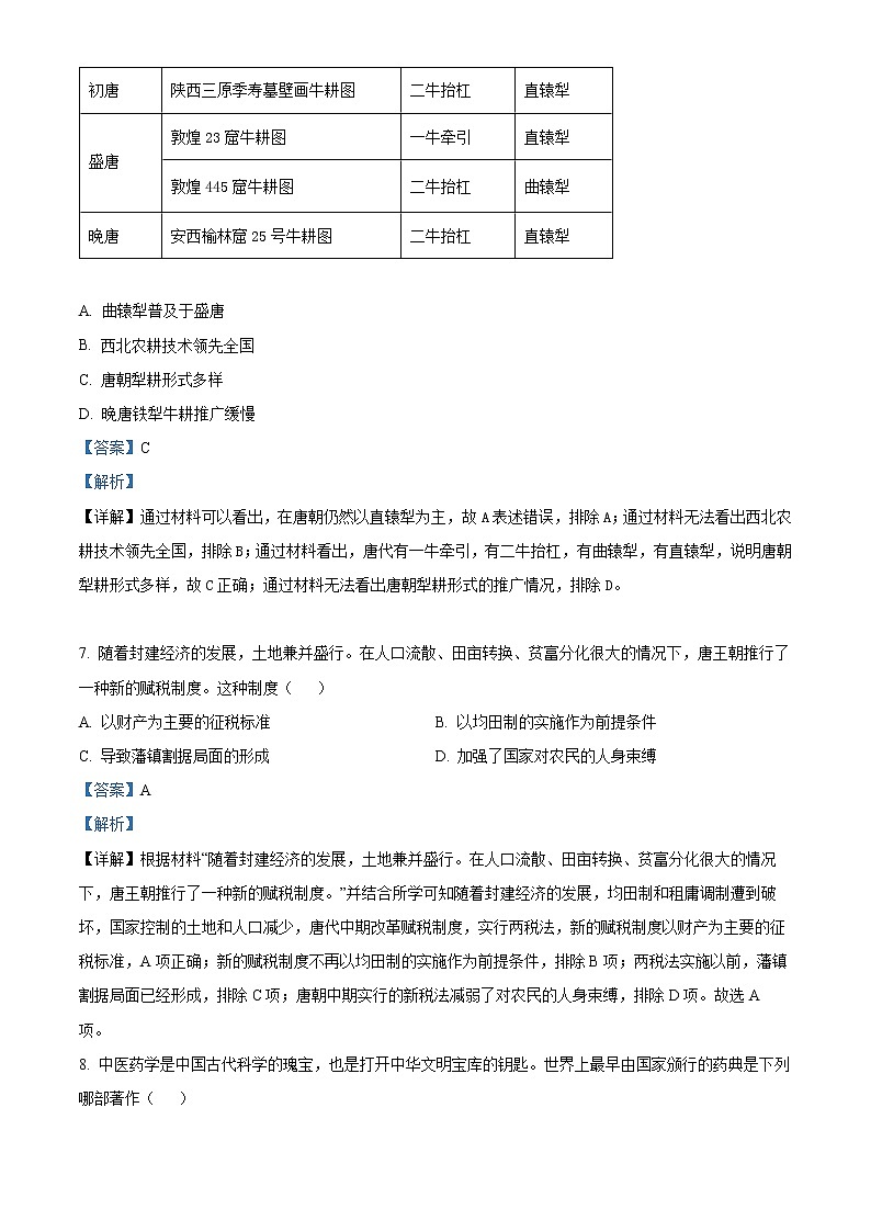 2023浙江省A9协作体高一上学期期中联考试题历史含解析03