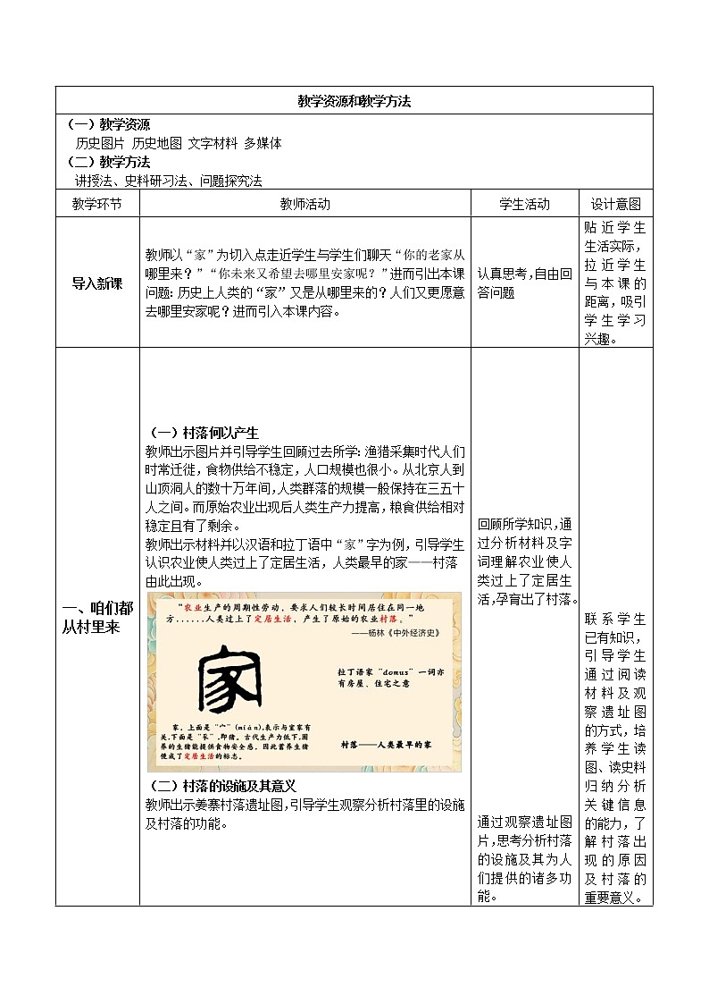 第10课 古代的村落、集镇和城市 教学设计02