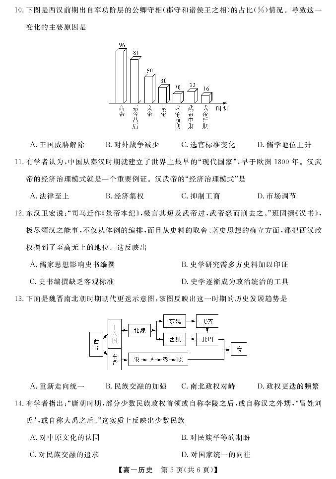山西省长治市、忻州市2022-2023学年高一上学期10月月考历史试题第3页