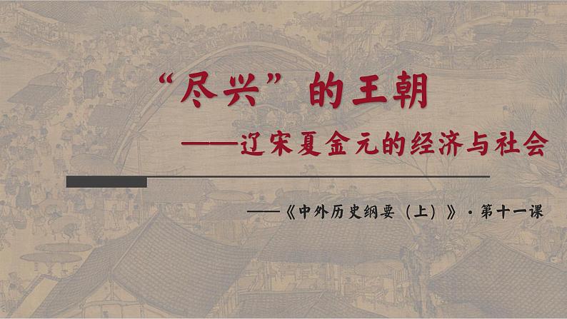 2022—2023学年人教统编版必修（上）第三单元第11课  辽宋夏金元的经济与社会同步课件第1页