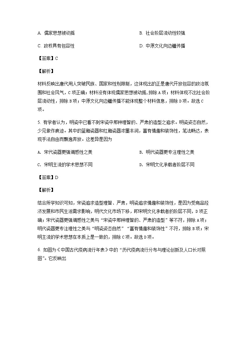 2021-2022学年湖南省岳阳市高二6月月考历史试题含解析第3页