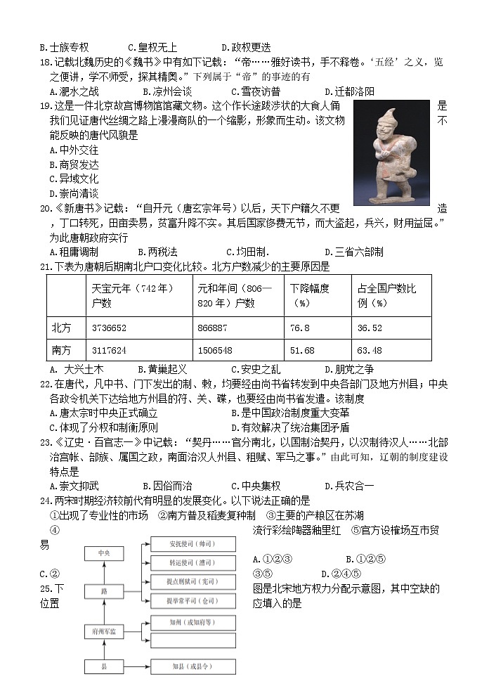 浙江省杭州市S9联盟2022-2023学年高一上学期期中联考历史试题03