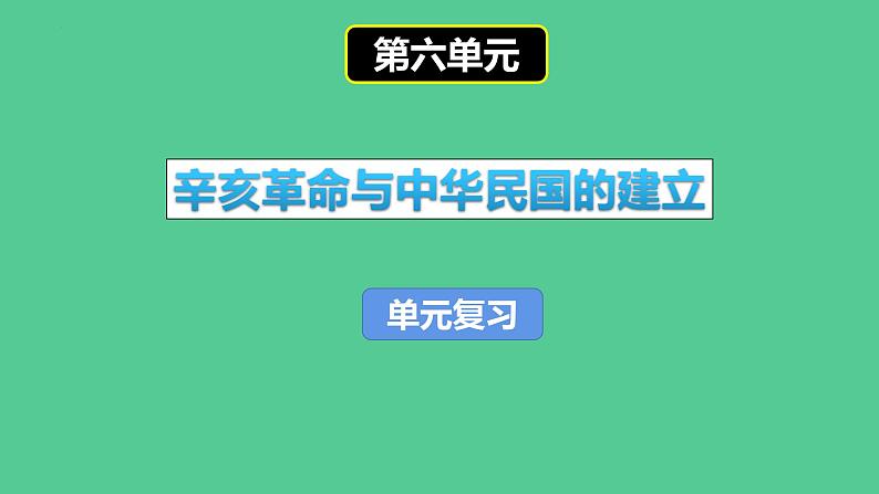 2022-2023学年高中历史统编版2019必修中外历史纲要上册第六单元 辛亥革命与中华民国的建立 单元课件第1页