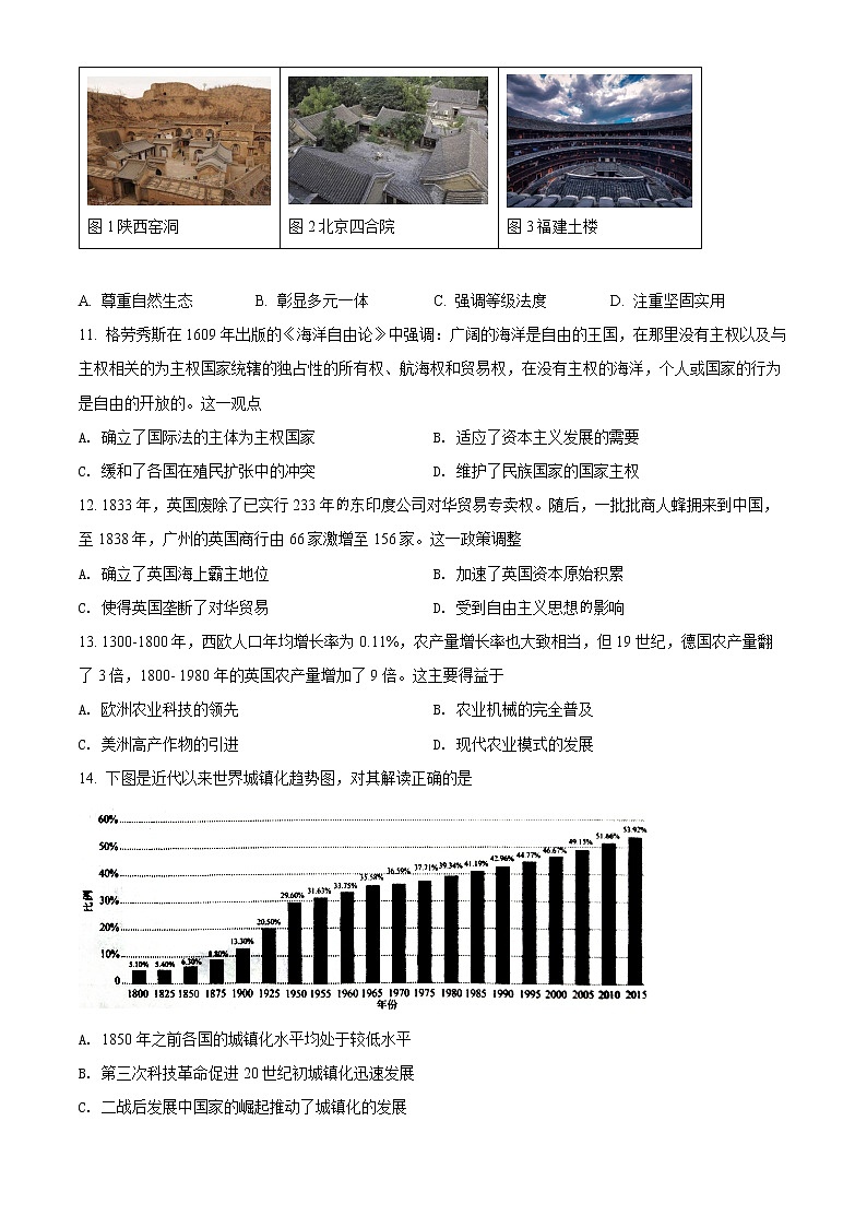 精品解析：山东省济南市2021-2022学年高二上学期期末考试历史试题03