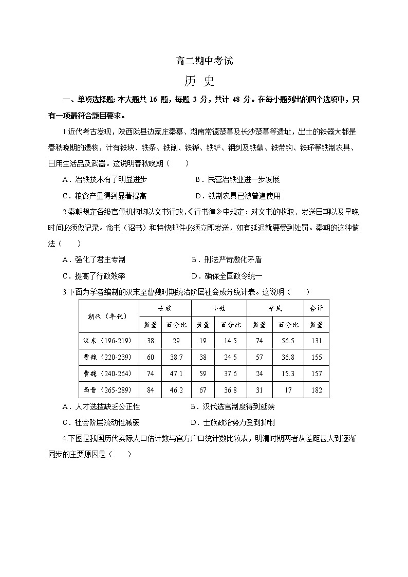 2023南通海安高级中学高二上学期11月期中考试历史试题含答案01