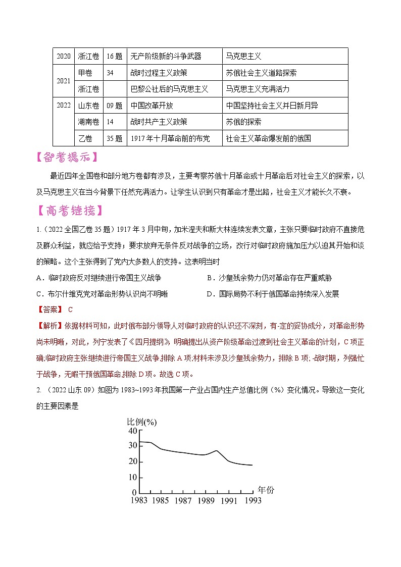 【备战2023高考】历史考点讲与练——专题14《两种文明模式的竞争与并进》全能练（解析版）第3页