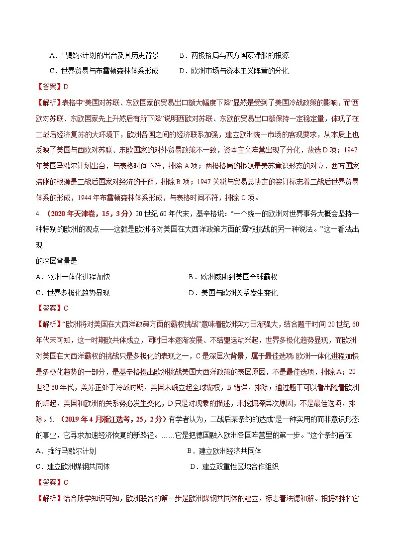 【备战2023高考】历史考点讲与练——专题15《当今世界发展的特点与趋势》全能练（含解析）（全国通用）03