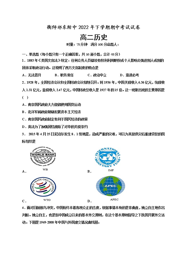 2023衡阳师范学院祁东附中高二上学期期中考试历史试卷含答案第1页