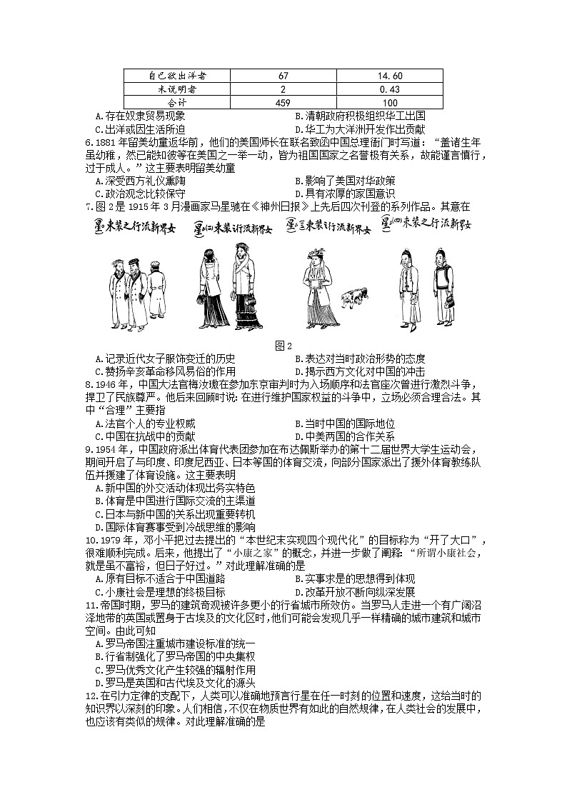 江苏省扬州中学2022-2023学年高三上学期期中考试历史试题Word版含答案02