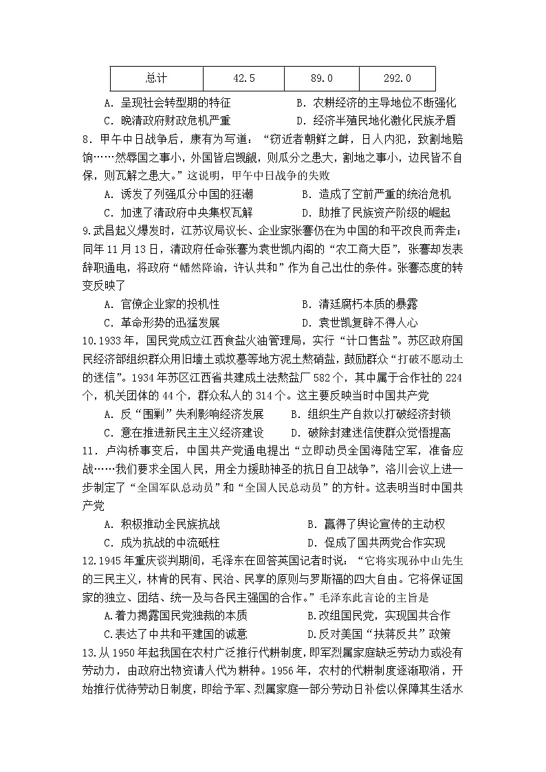 辽宁省六校2022-2023学年高三上学期期中联考历史试卷（含答案）03