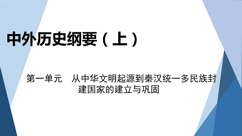 部编版高中历史必修中外历史纲要（上）第一单元从中华文明起源到秦汉统一多民族封建国家的建立与巩固单元优化提升课件第1页