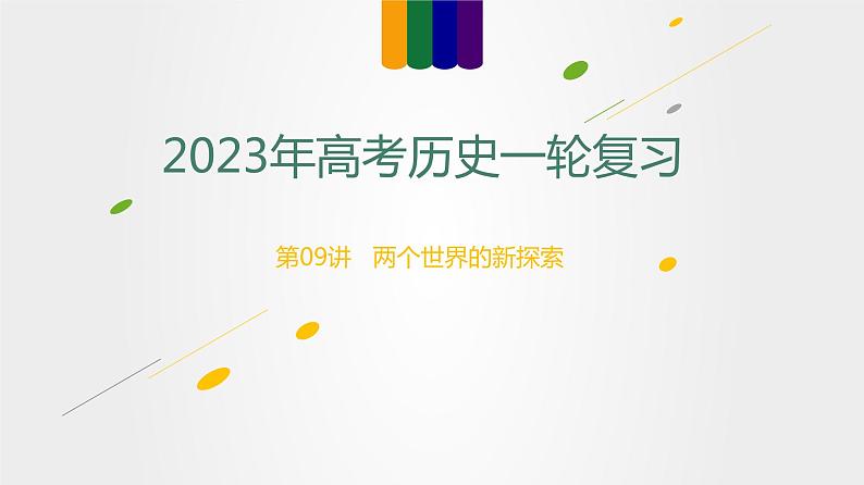 【备战2023高考】历史总复习——第09讲《两个世界的新探索》课件+思维导图（新教材专用）01