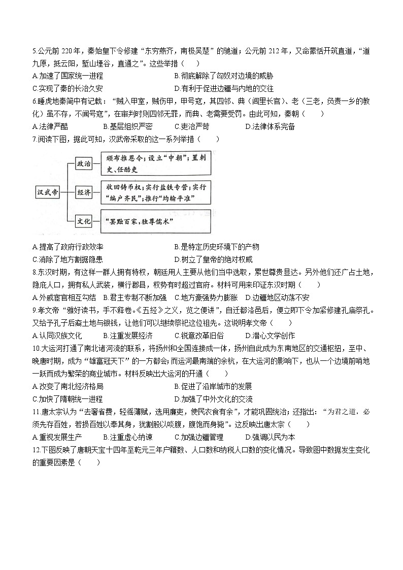 辽宁省朝阳市建平县实验中学2022-2023学年高一上学期期中考试历史试题第2页