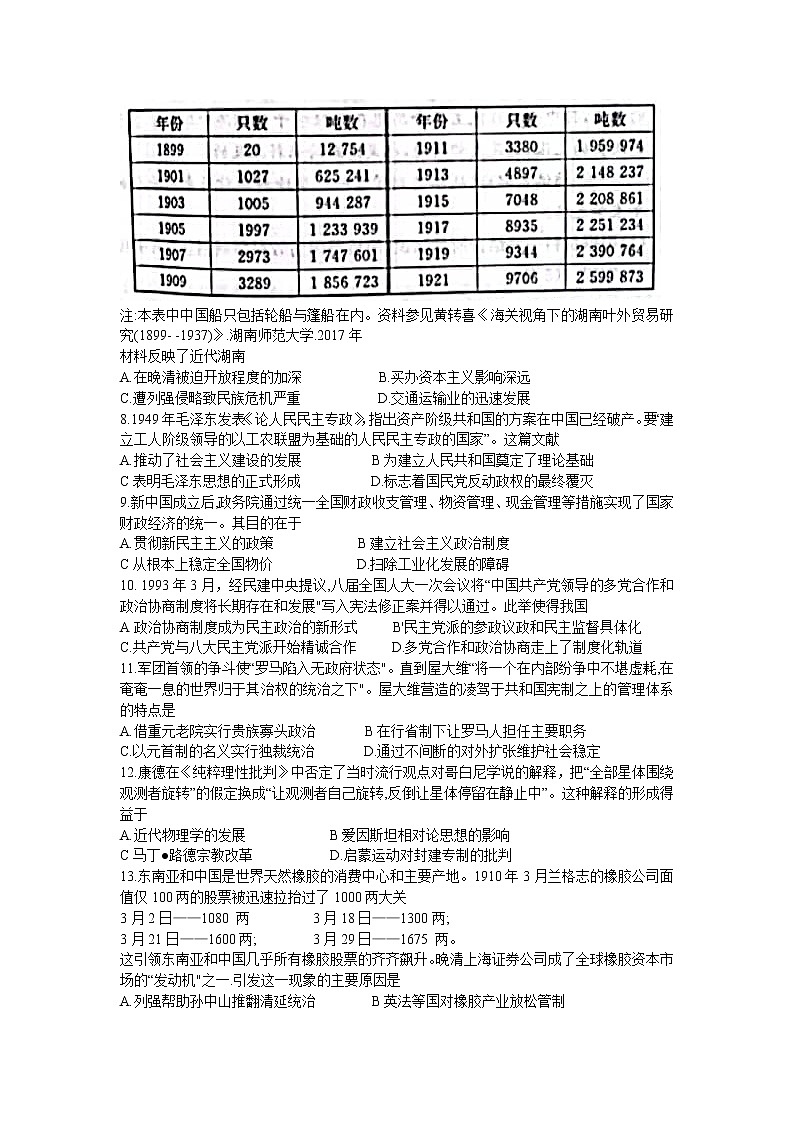 湖南省名校联考联合体2022-2023学年高二上学期第一次联考历史试题02