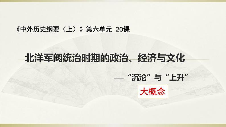 第20课 北洋军阀统治时期的政治、经济与文化课件---2022-2023学年高中历史统编版（2019）必修中外历史纲要上册第1页