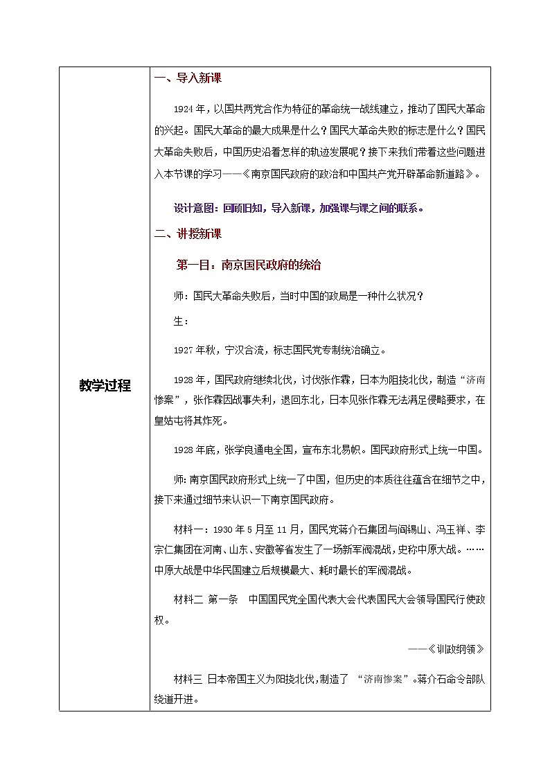第22课《南京国民政府的政治和中国共产党开辟革命新道路》课件+教案+同步练习02