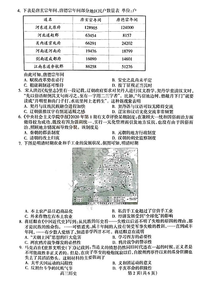 山西省吕梁市2022-2023学年高三上学期阶段性检测历史试题第2页