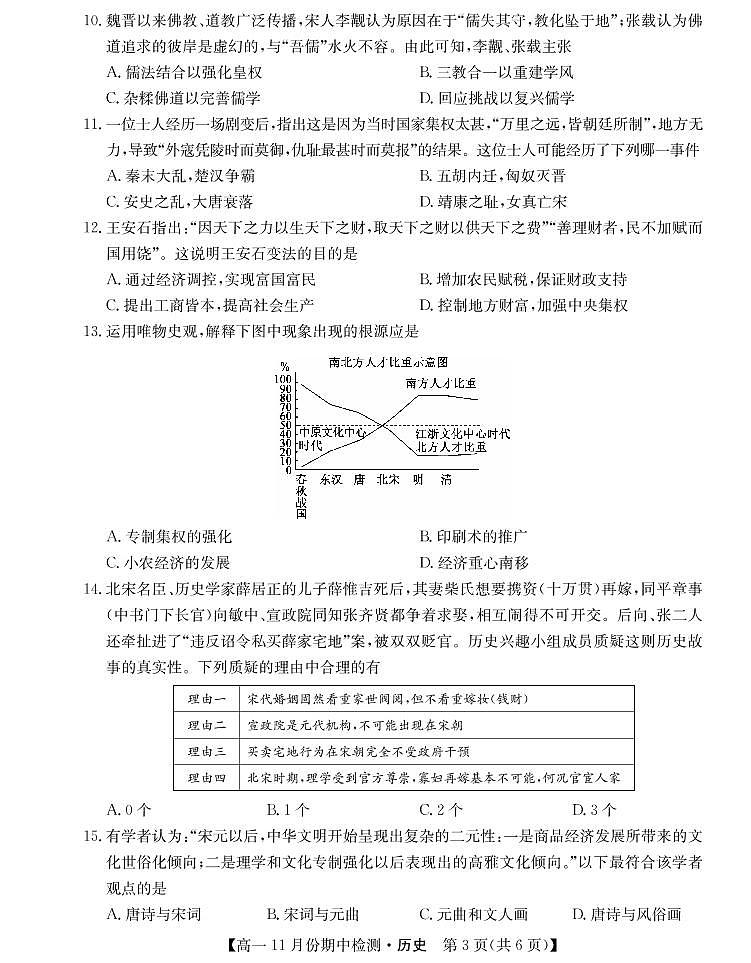 2023山西省高中教育发展联盟高一上学期11月期中检测历史PDF版含答案03