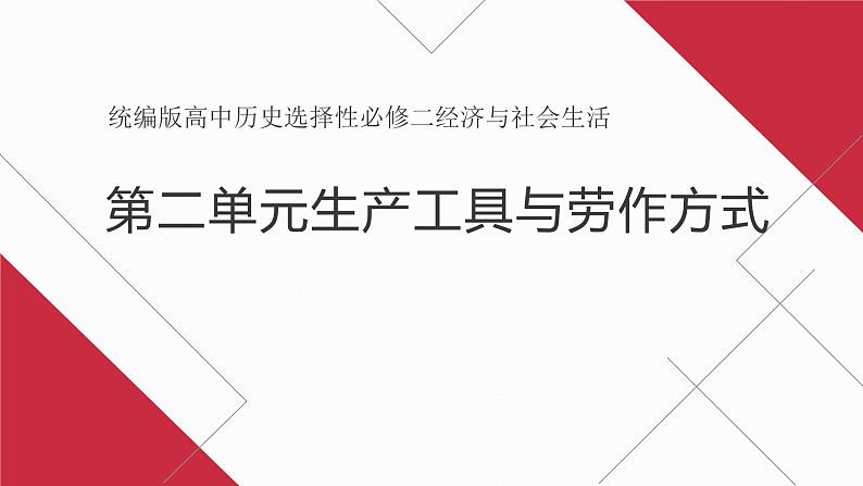 第二单元 生产工具与劳作方式 课件--2023届高三历史统编版（2019）选择性必修二经济与社会生活一轮复习第1页