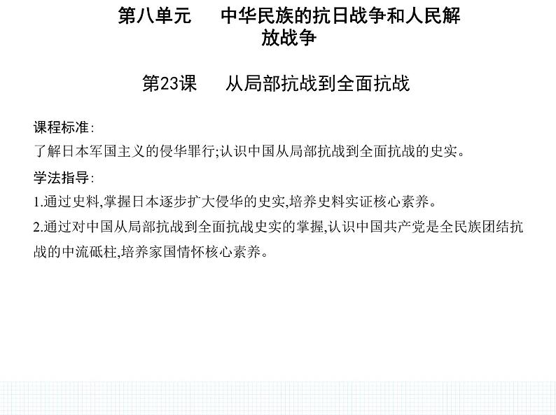 中外历史纲要（上） 人教版 第23课 从局部抗战到全面抗战 课件01