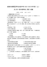 四川省成都东部新区养马高级中学2022-2023学年高二上学期期中考试历史试题