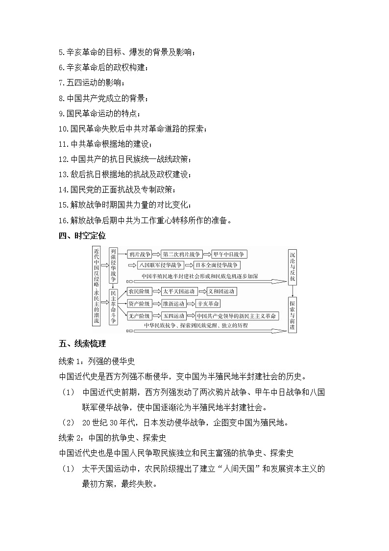 专题四 近代中国反侵略、求民主的潮流——2023届高考历史大单元二轮复习串思路【新课标全国卷】第2页