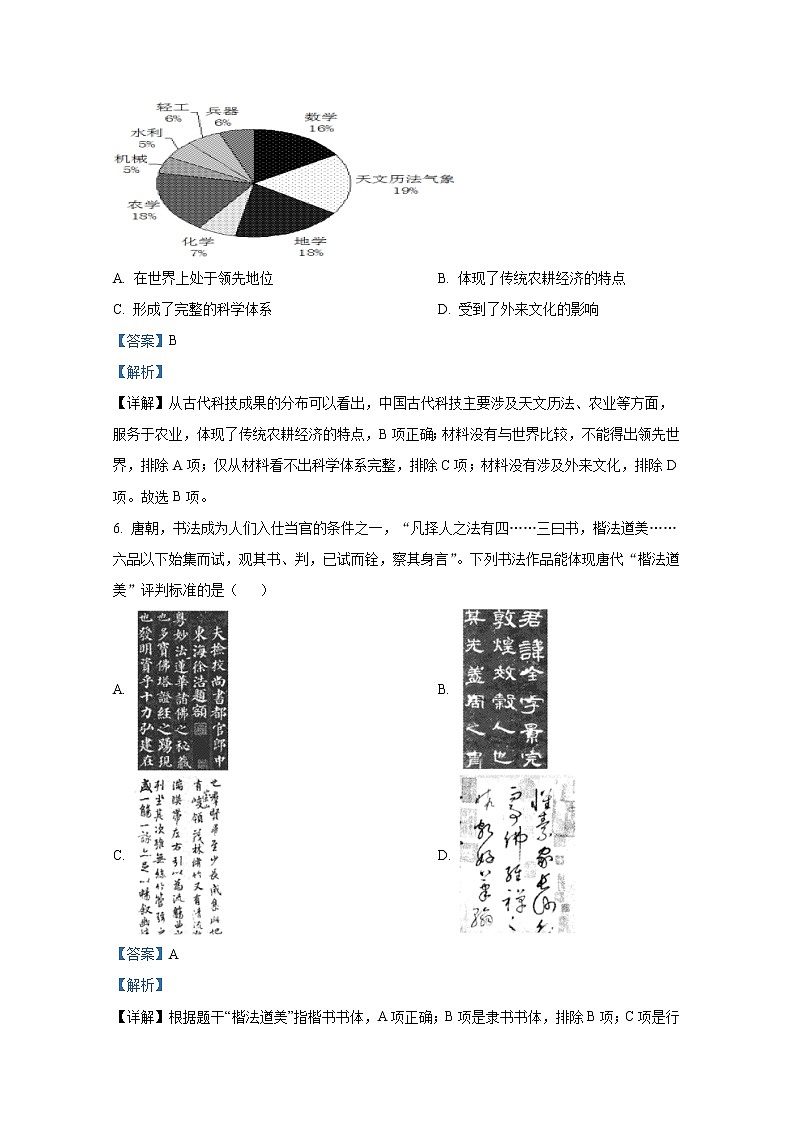 陕西省咸阳市永寿县中学2022-2023学年高二历史上学期期中考试试题（Word版附解析）03
