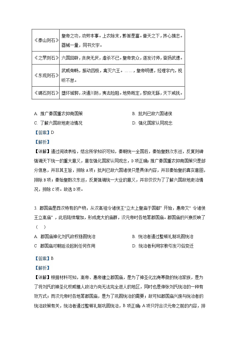 湖北省宜城一中、枣阳一中等六校联考2022-2023学年高三历史上学期期中考试试题（Word版附解析）第2页