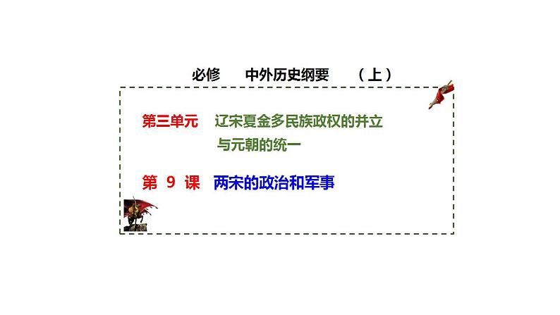 2022-2023学年高中历史统编版（2019）必修中外历史纲要上册第9课   两宋的政治和军事 课件第1页