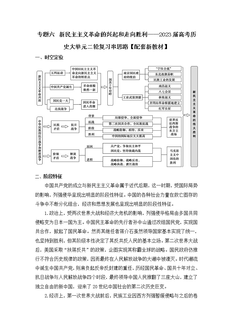 专题六  新民主主义革命的兴起和走向胜利 讲义--2023届高考统编版历史二轮复习第1页