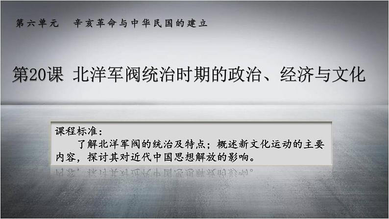 第20课 北洋军阀统治时期的政治、经济与文化 课件03