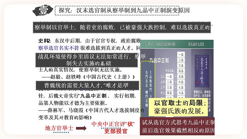 第5课 中国古代官员的选拔与管理 课件第7页