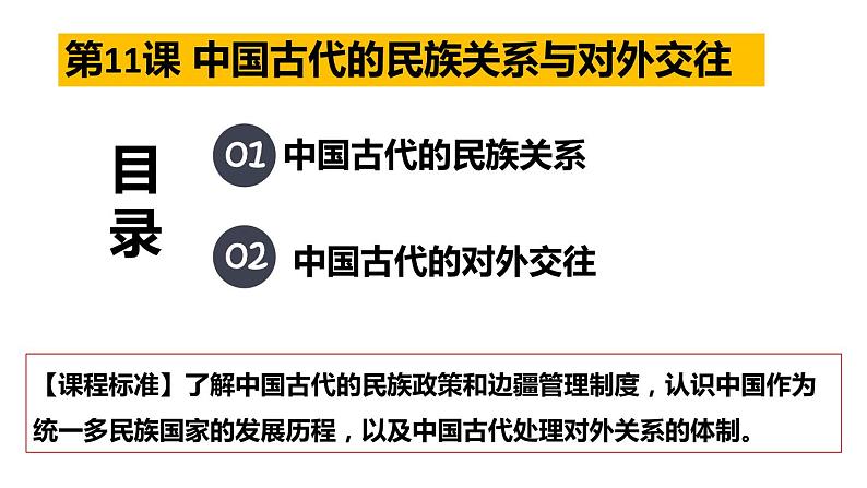 第11课 中国古代的民族关系与对外交往 课件--2023届高三历史统编版（2019）选择性必修一国家制度与社会治理一轮复习01