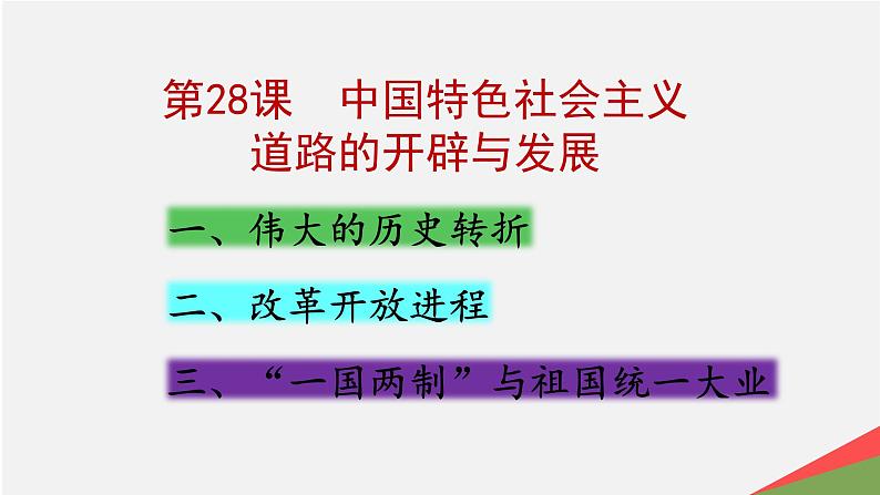 第28课 中国特色社会主义道路的开辟与发展 课件03