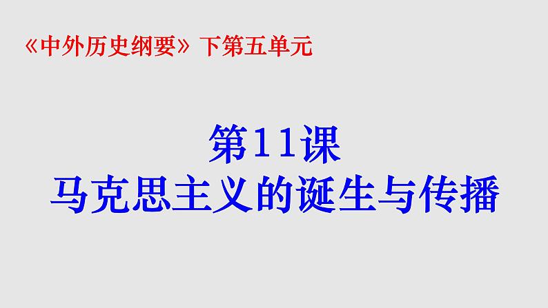 第11课 马克思主义的诞生与传播 课件第1页