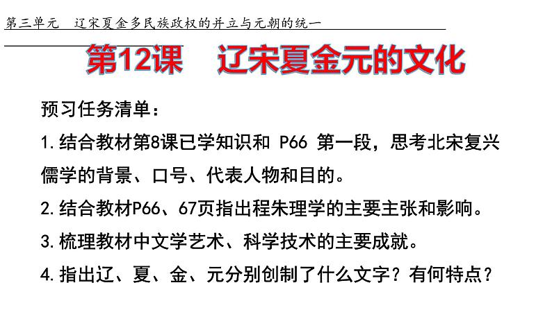 第12课 辽宋夏金元的文化课件01