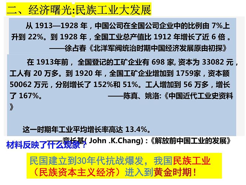 纲要上20北洋军阀统治时期的政治经济文化课件第8页