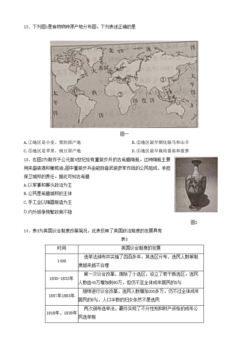 湖南省长沙市湖南师范大学附属中学2022-2023学年高二上学期第二次大练习历史试题03