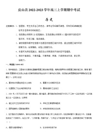 新疆维吾尔自治区和田地区皮山县2022-2023学年高三上学期期中考试历史试题