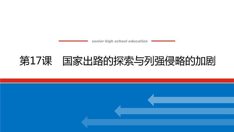 2023历史统编版必修一第17课国家出路的探索与列强侵略的加剧课件PPT第1页