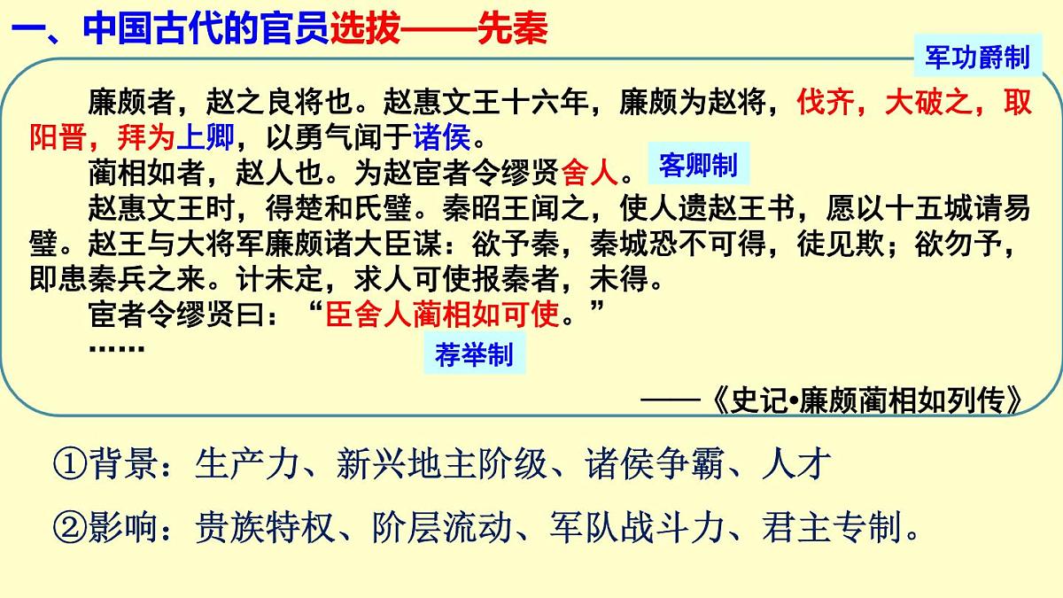 第5课 中国古代官员的选拔与管理课件--2022-2023学年高中历史统编版（2019）选择性必修一第5页