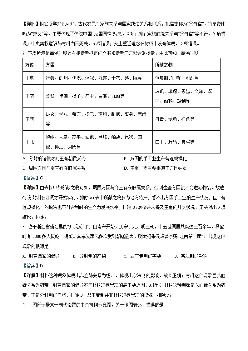 河南省焦作市温县第一高级中学2021-2022学年高二3月月考历史试题（解析版）第3页